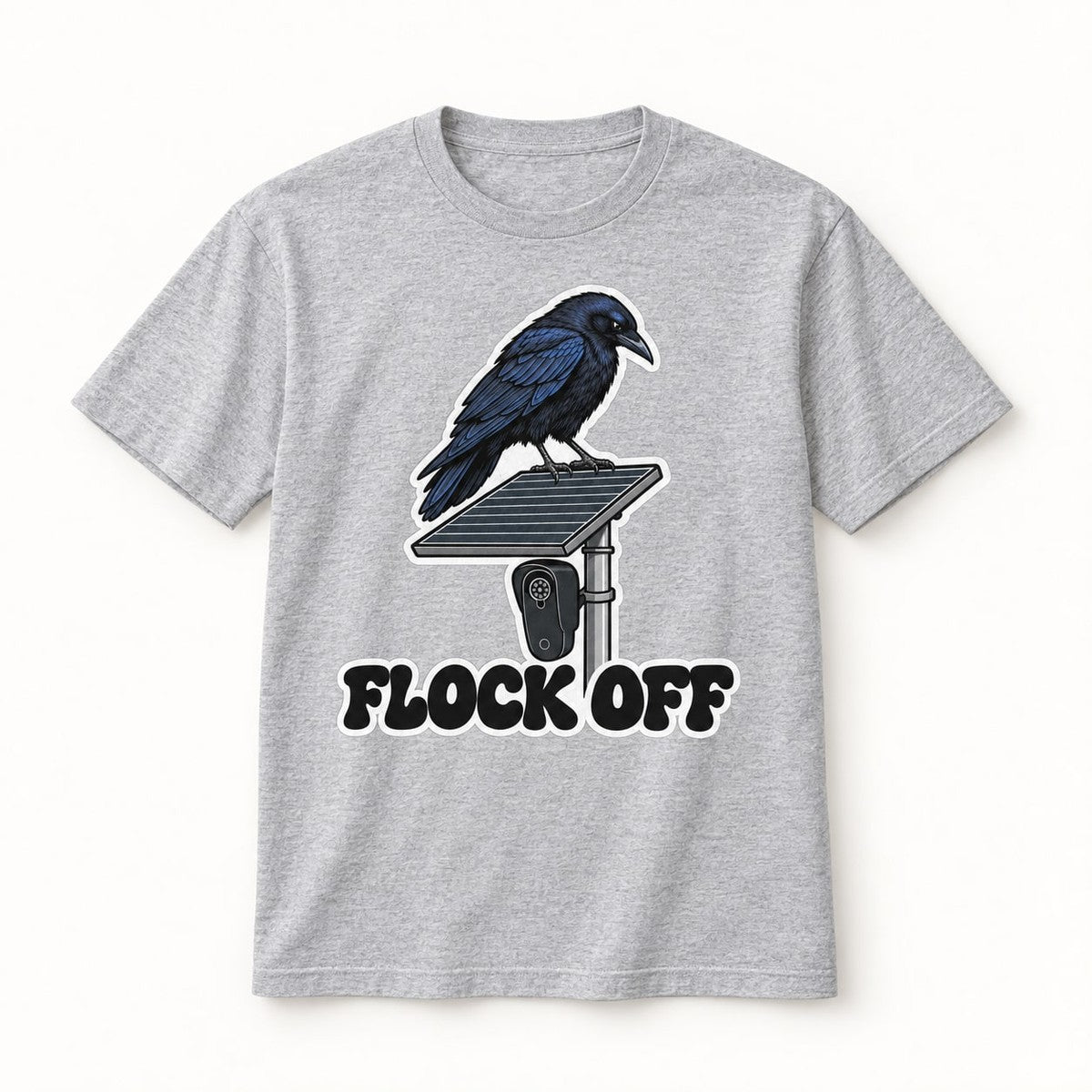 Flock Off Tee in Sport Grey, front of the shirt