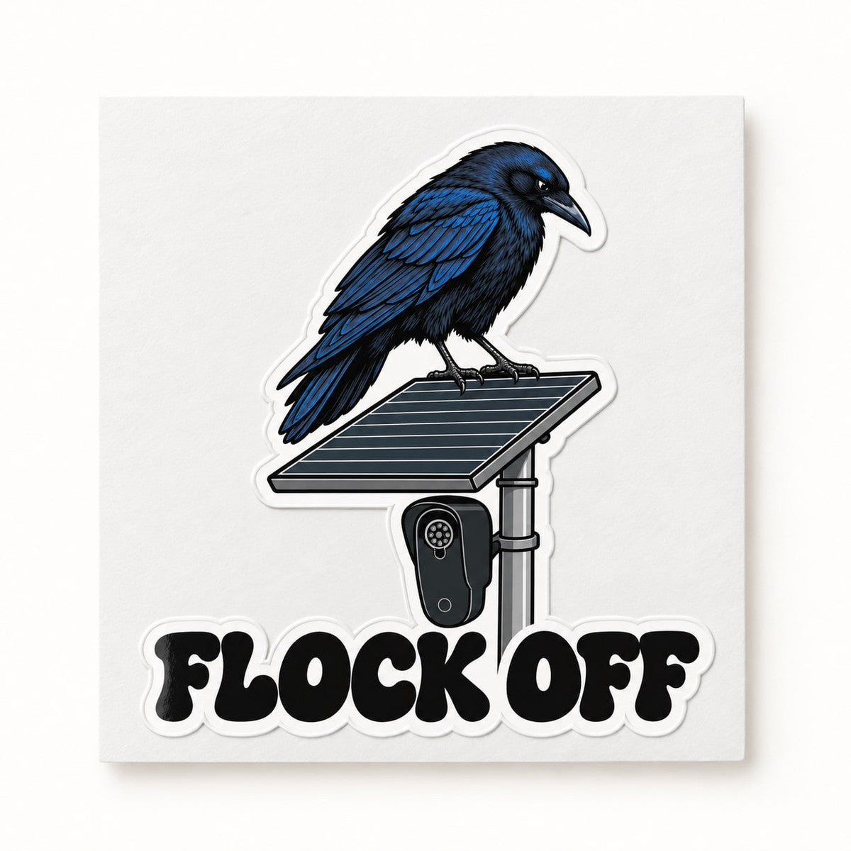 Flock Off Sticker, the sticker on its backing sheet
