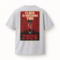 Flock Is Watching You Tee in Sport Grey, back of the shirt