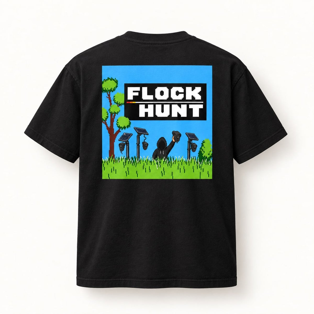 Flock Hunt Part II Tee in Black, back of the shirt