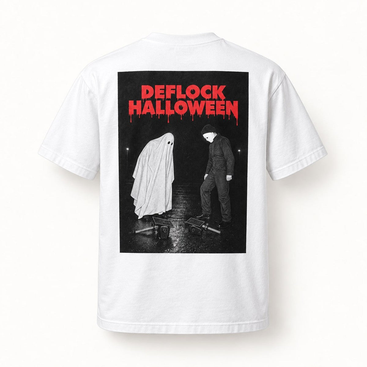 Deflock Halloween Part II Tee in White, back of the shirt