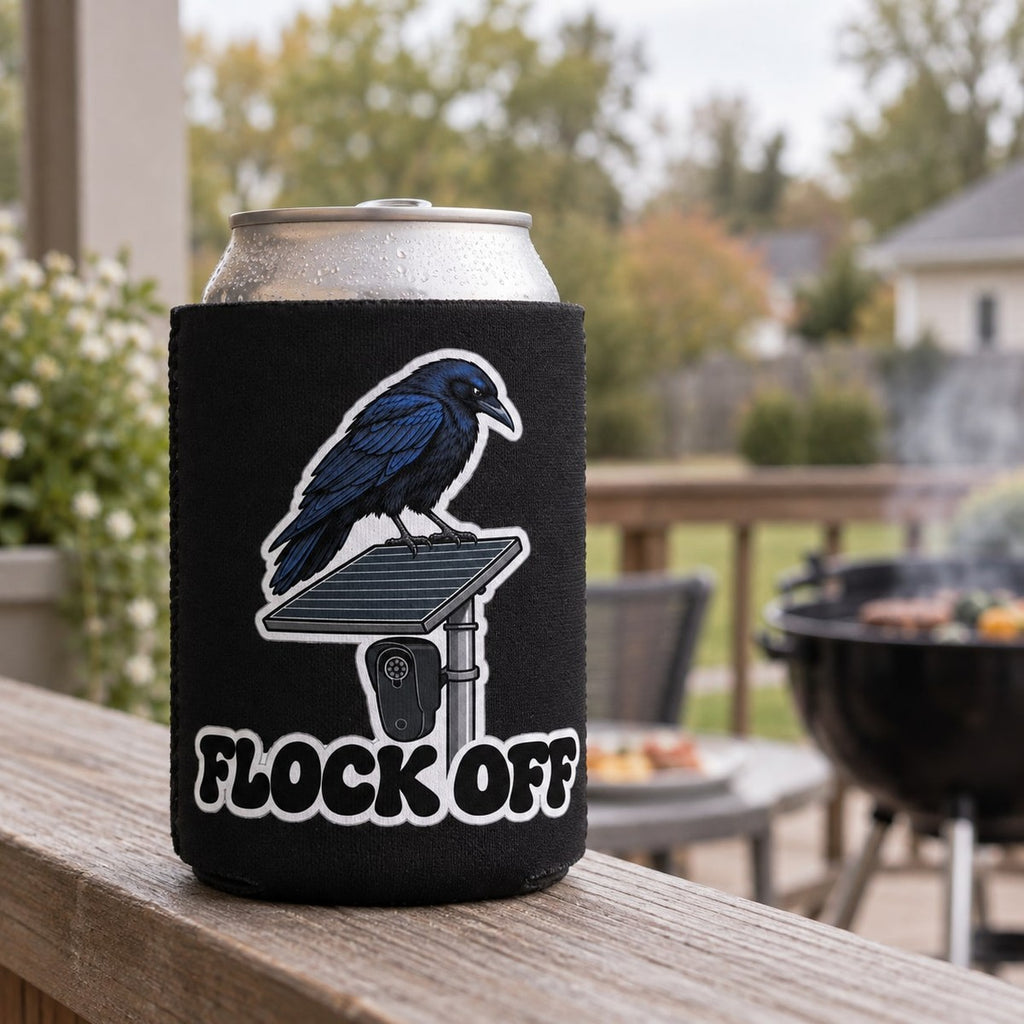 Flock Off Can Cooler, in use