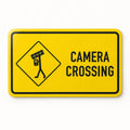 Camera Crossing Car Magnet, the magnet straight-on