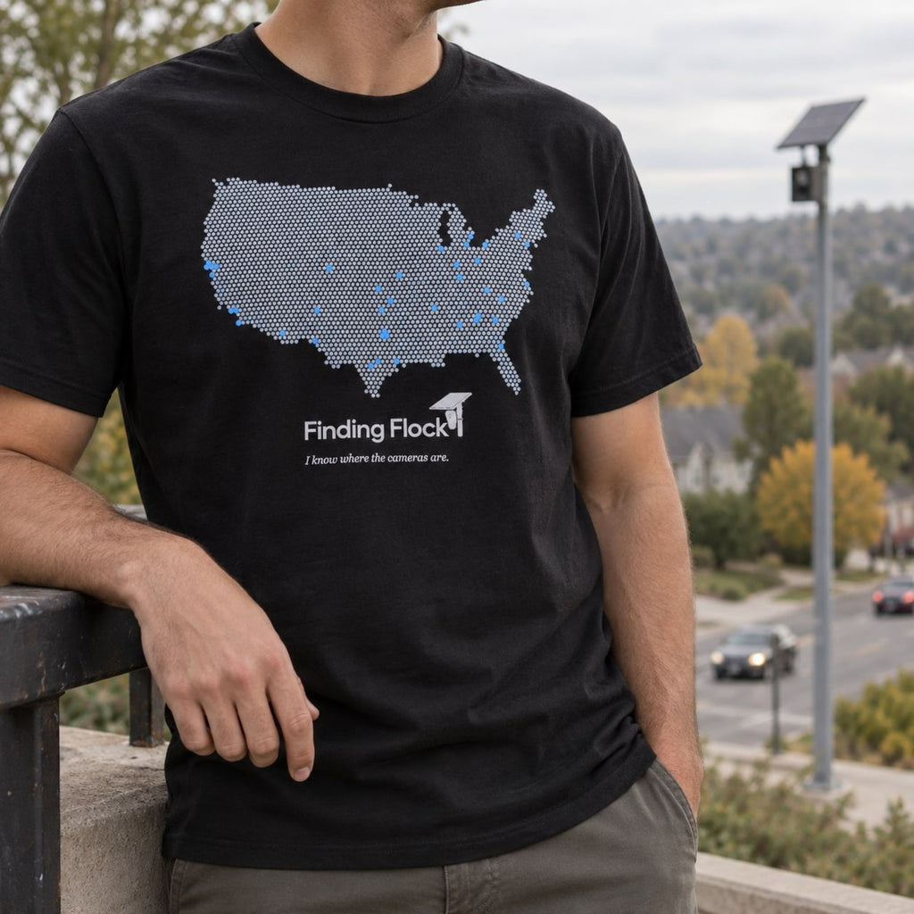 I Know Where the Cameras Are Tee in Black, in use