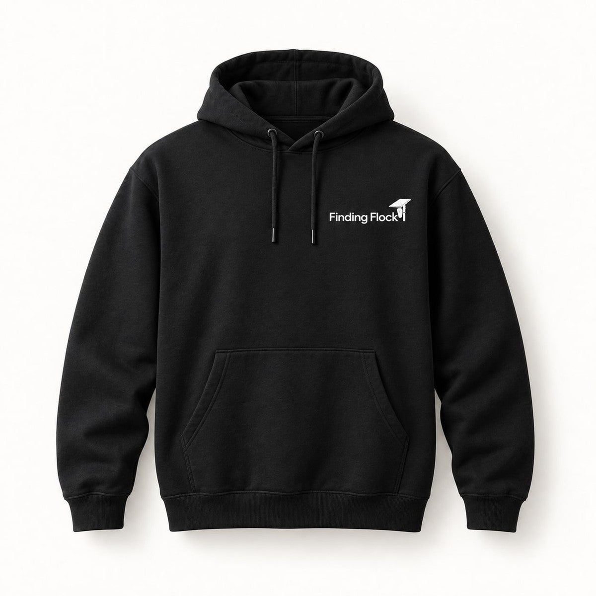Deflock Halloween Part I Hoodie in Black, front of the hoodie showing the small left-chest wordmark