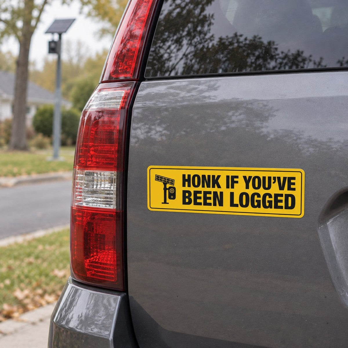 Honk If You've Been Logged Car Magnet, in use
