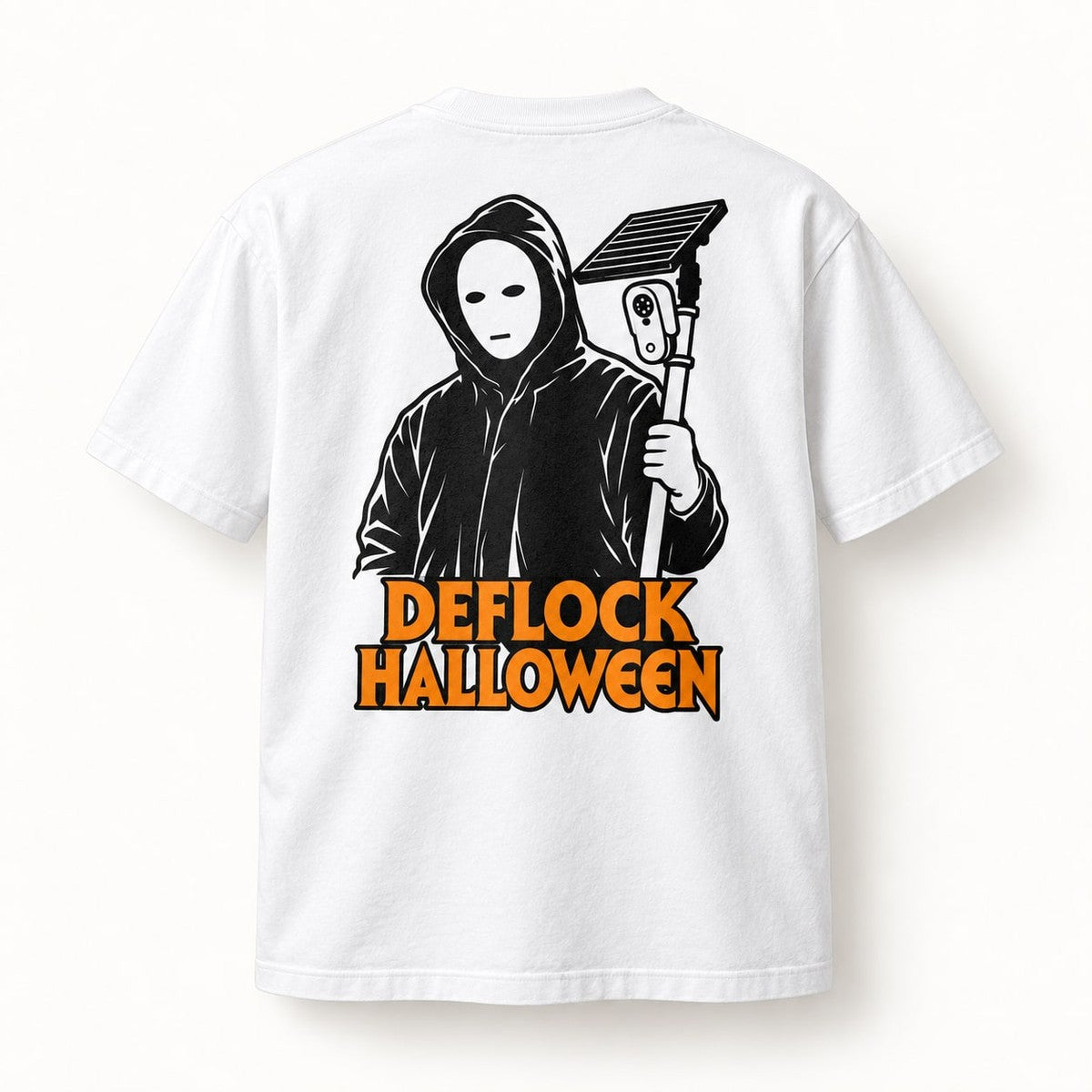 Deflock Halloween Part I Tee in White, back of the shirt