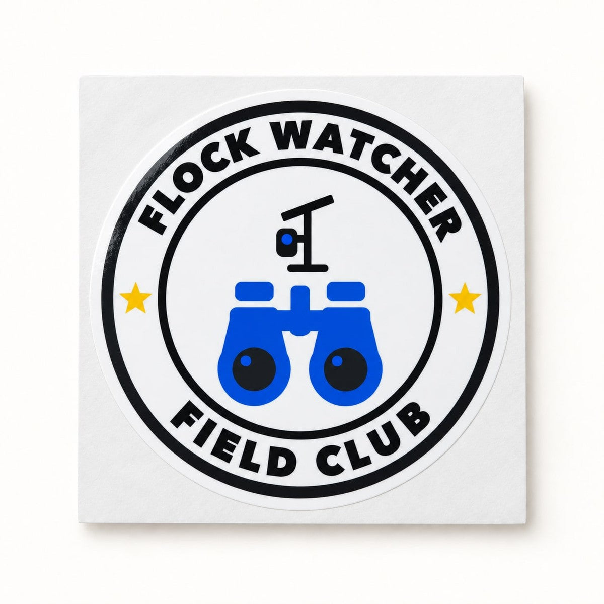 Flock Watcher Field Club Sticker, the sticker on its backing sheet