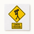 Camera Crossing Sticker, the sticker on its backing sheet