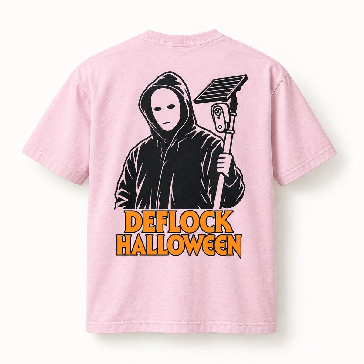 Deflock Halloween Part I Tee in Light Pink, back of the shirt