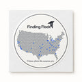 Finding Flock Map Sticker, the sticker on its backing sheet