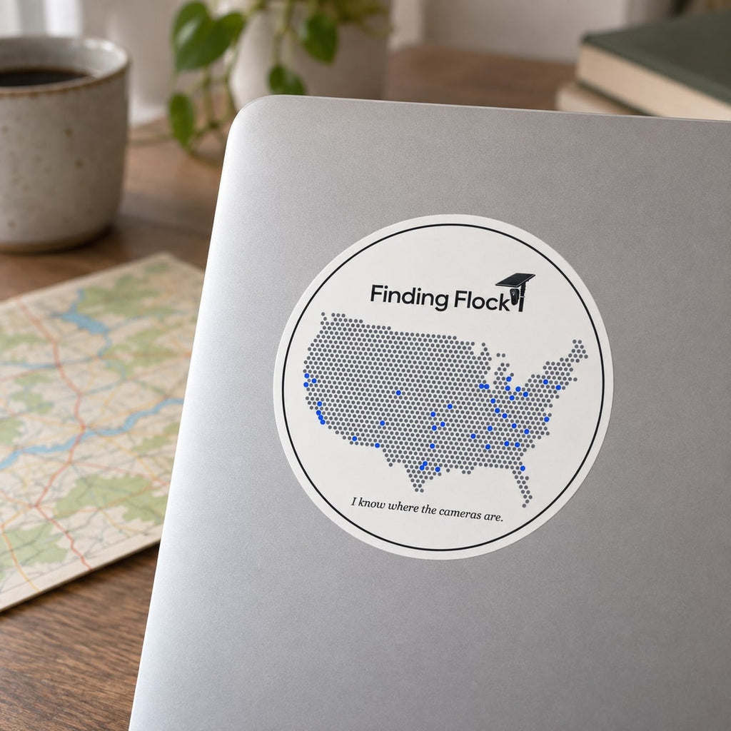 Finding Flock Map Sticker, in use