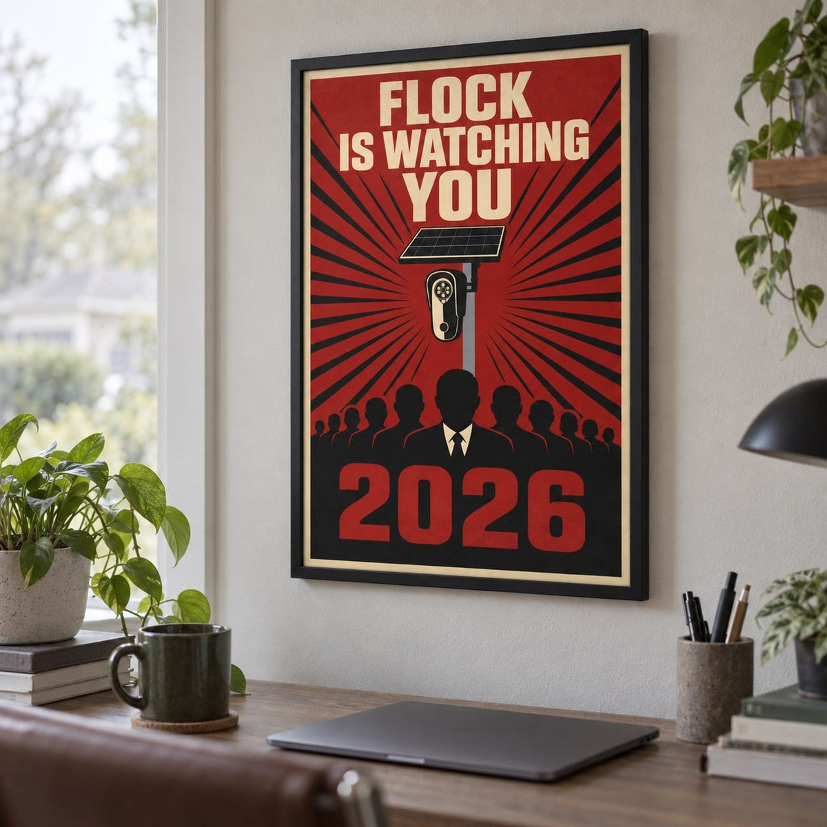 Flock Is Watching You Poster, in use