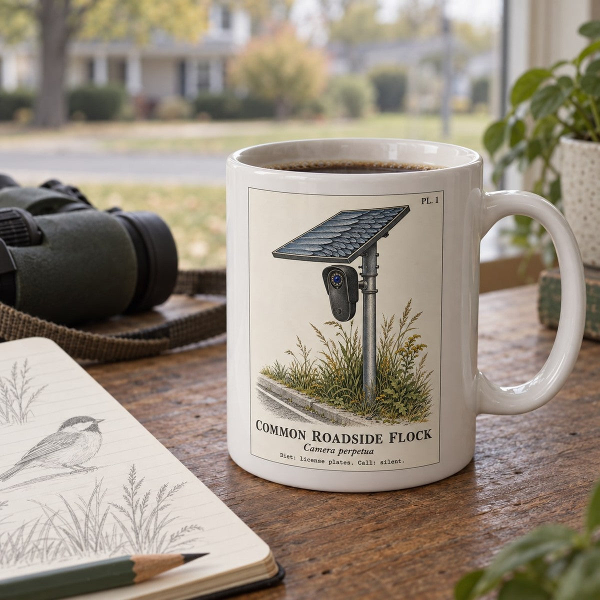 Common Roadside Flock Mug, in use