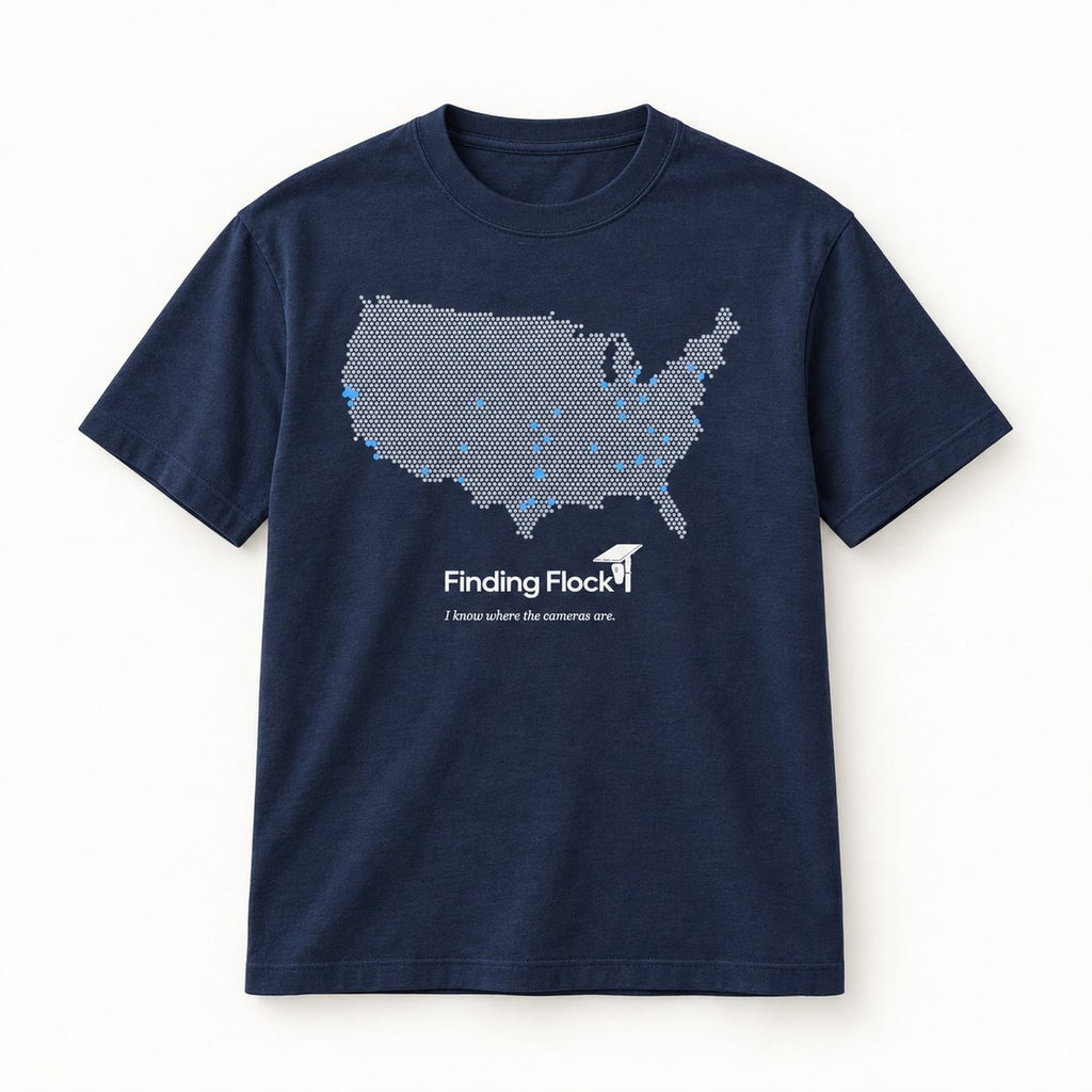 I Know Where the Cameras Are Tee in Navy, front of the shirt