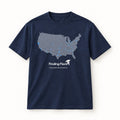 I Know Where the Cameras Are Tee in Navy, front of the shirt