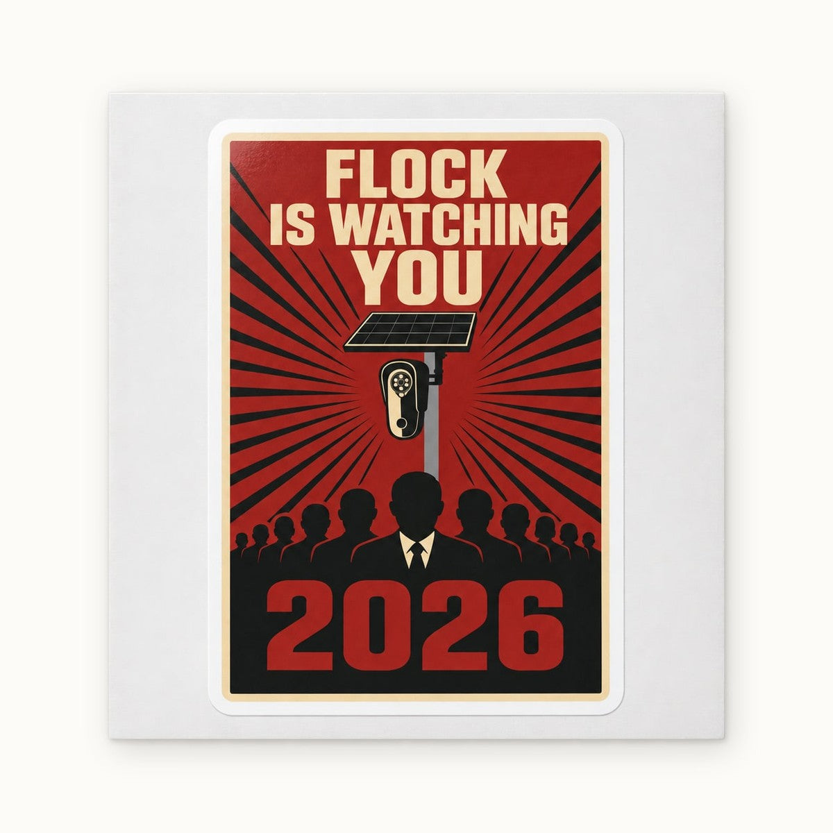 Flock Is Watching You Sticker, the sticker on its backing sheet
