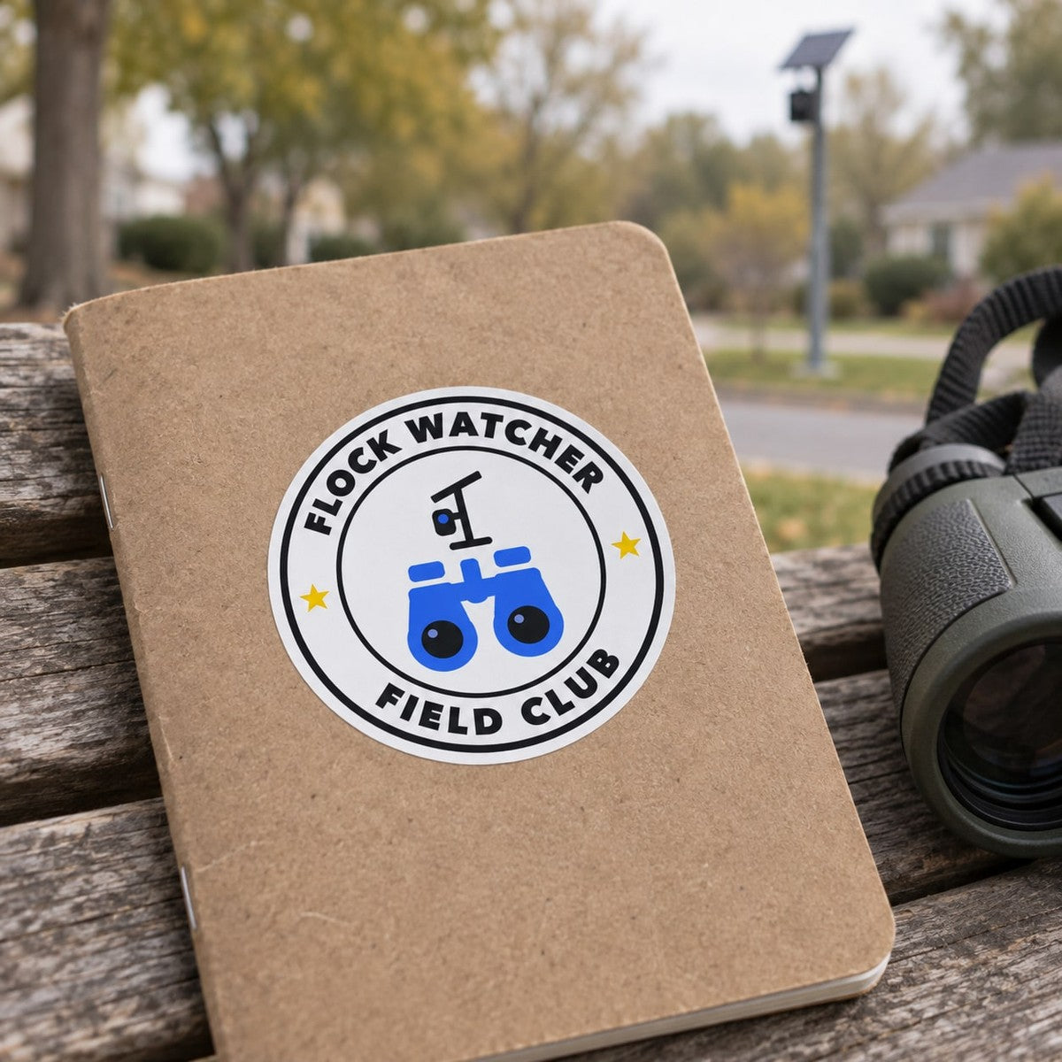 Flock Watcher Field Club Sticker, in use